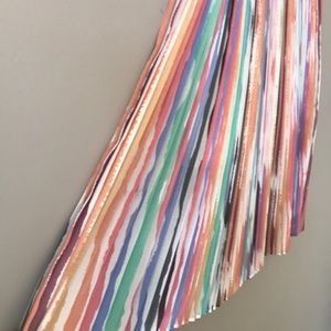 Zara Multicolored pleated midi skirt